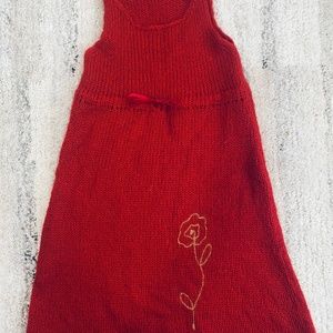 Girls United Colors of Benetton Red Mohair Jumper Dress Small S (6)